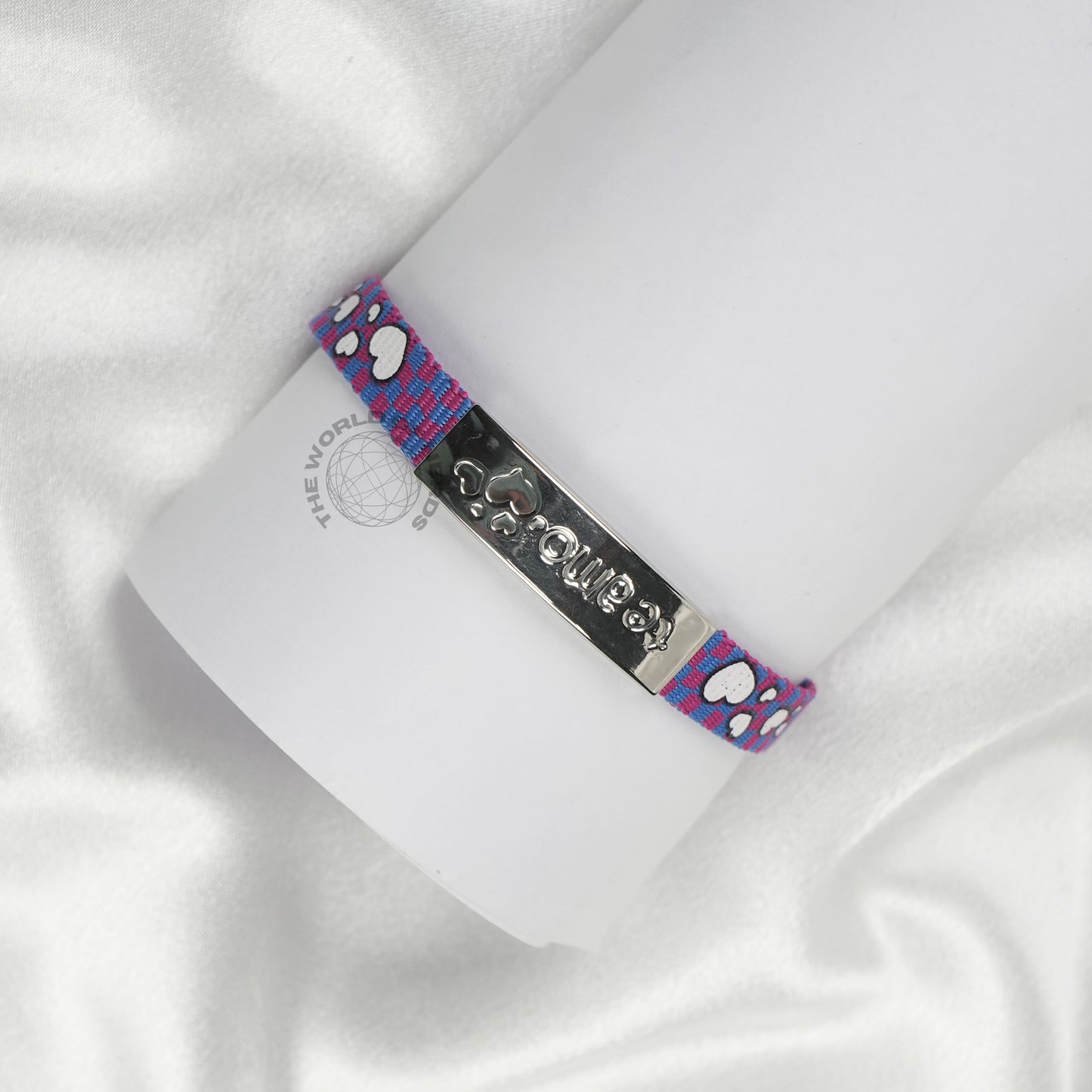 Violet Fabric Bracelet with Metal Plate Imported Fashion Accessory - The World Of Nerds