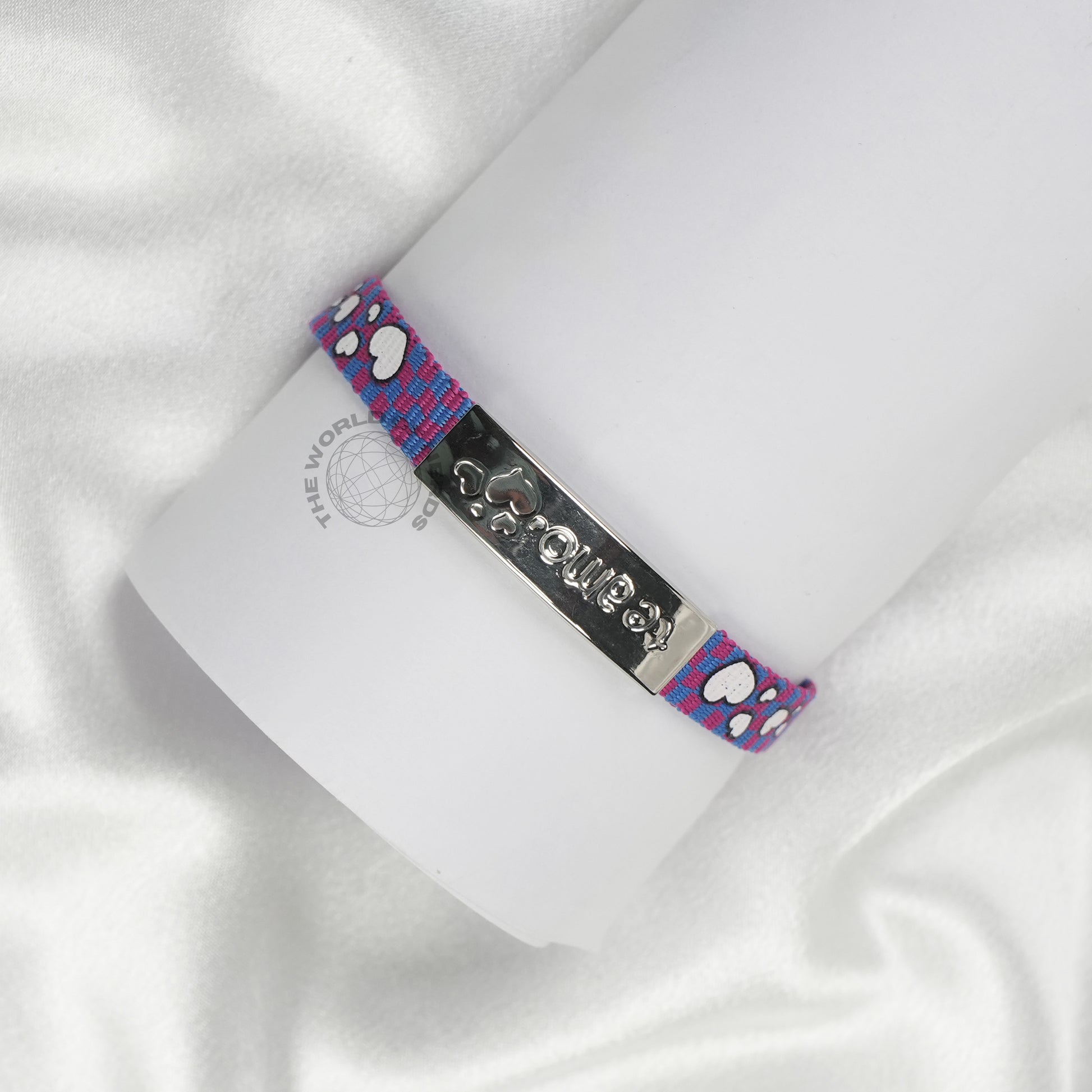 Violet Fabric Bracelet with Metal Plate Imported Fashion Accessory - The World Of Nerds