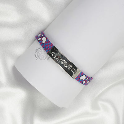Violet Fabric Bracelet with Metal Plate Imported Fashion Accessory