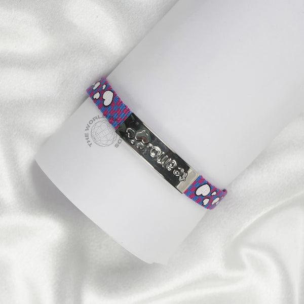 Violet Fabric Bracelet with Metal Plate Imported Fashion Accessory