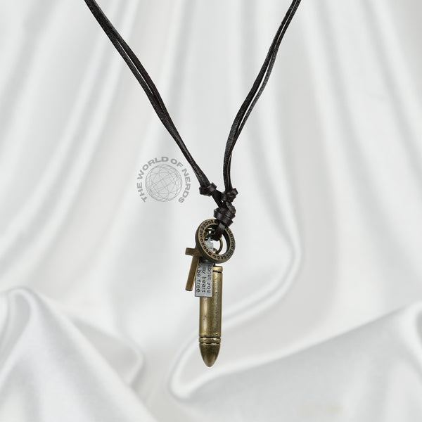 Metal Bullet Design Leather Chain Stylish Fashion Accessory