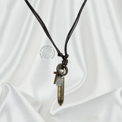 Metal Bullet Design Leather Chain Stylish Fashion Accessory