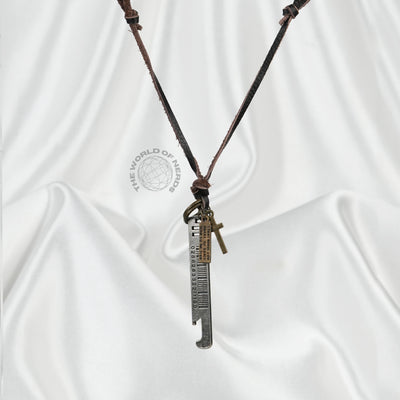 Metal Barcode Leather Chain Stylish Fashion Accessory