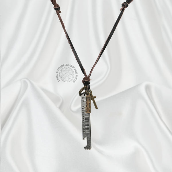 Metal Barcode Leather Chain Stylish Fashion Accessory