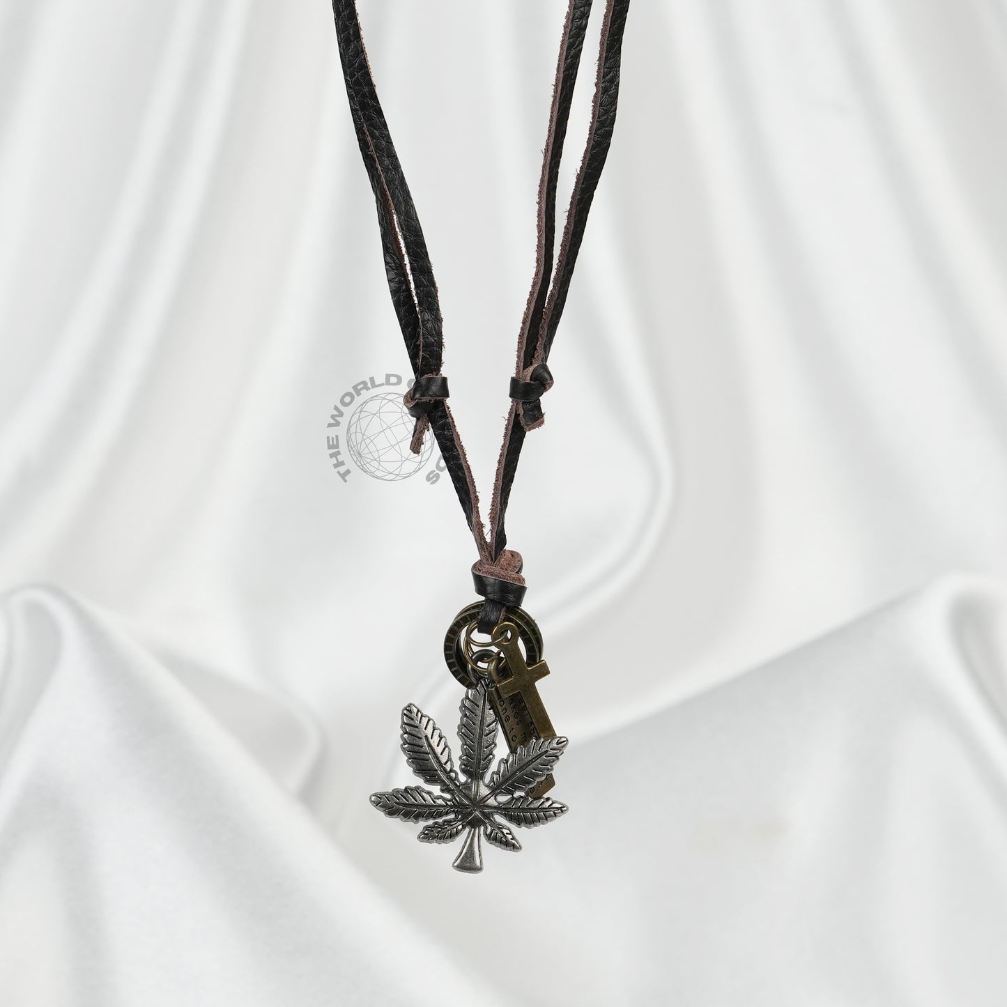 Metal Weed Leaf Leather Chain Stylish Fashion Accessory - The World Of Nerds