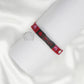 Red Fabric Bracelet with Metal Plate Imported Fashion Accessory - The World Of Nerds