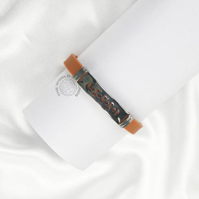 Brown Bracelet with Metal Plate Imported Fashion Accessory
