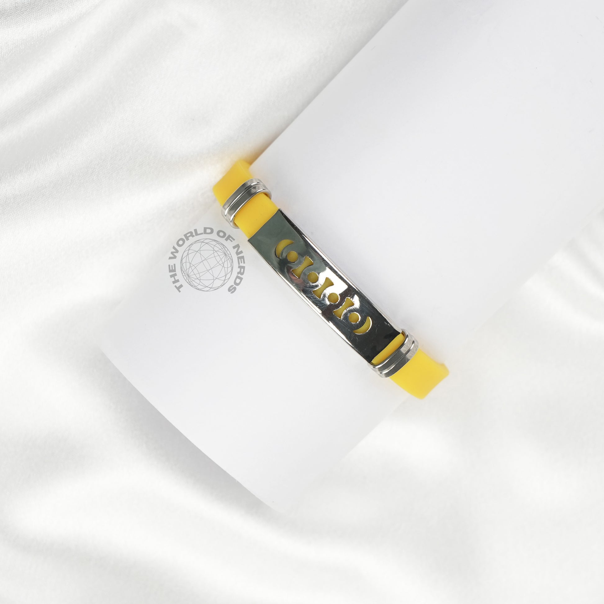 Yellow Bracelet with Metal Plate Imported Fashion Accessory - The World Of Nerds