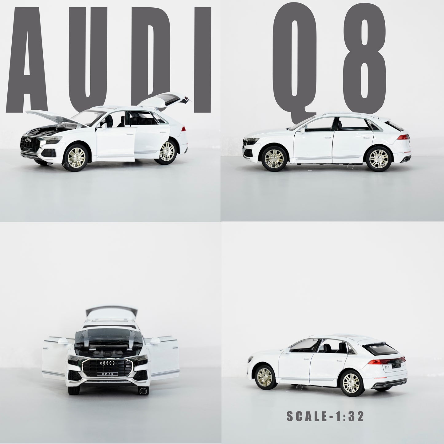 WHITE-AUDI Q8 SCALE - 1:24