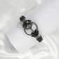 Black Leather Bracelet with Metal Lock Imported Fashion Accessory - The World Of Nerds