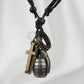 Antique Silver Grenade Leather Chain Stylish Fashion Accessory - The World Of Nerds