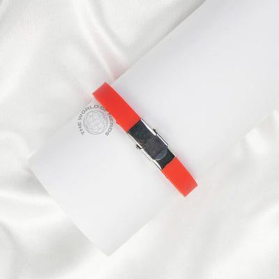 Red Bracelet with Metal Plate Imported Fashion Accessory - 2