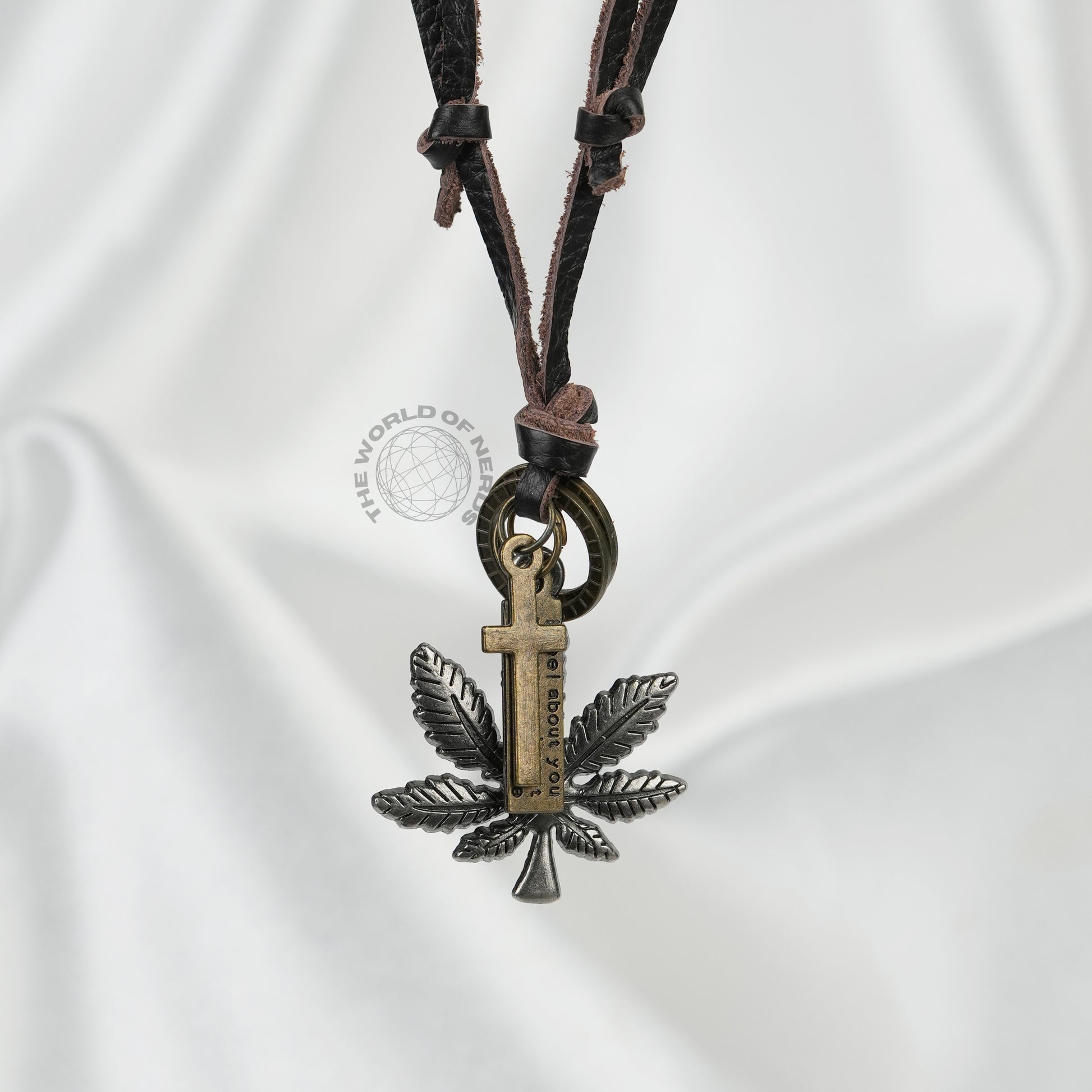 Metal Weed Leaf Leather Chain Stylish Fashion Accessory - The World Of Nerds