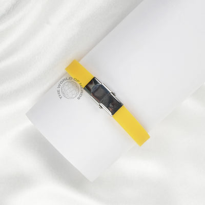Yellow Bracelet with Metal Plate Imported Fashion Accessory - 2