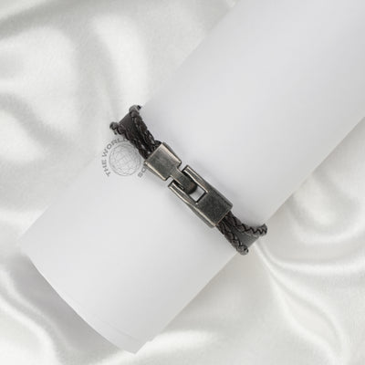 Cross Sign Beaded Leather Bracelet Imported Fashion Accessory - 2