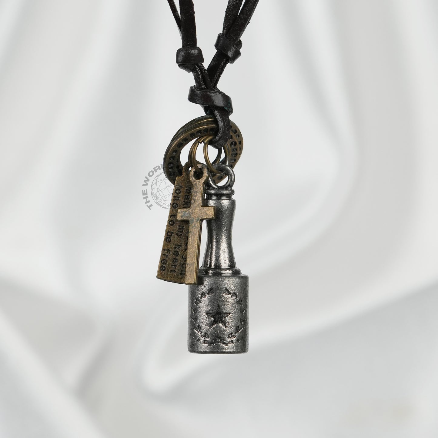 Bronze Cross Leather Chain Stylish Fashion Accessory - The World Of Nerds