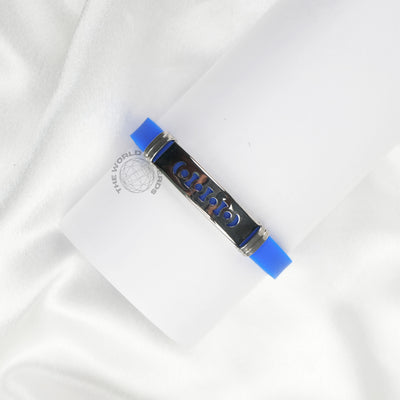 Blue Bracelet with Metal Lock | Imported Silicone Fashion Band