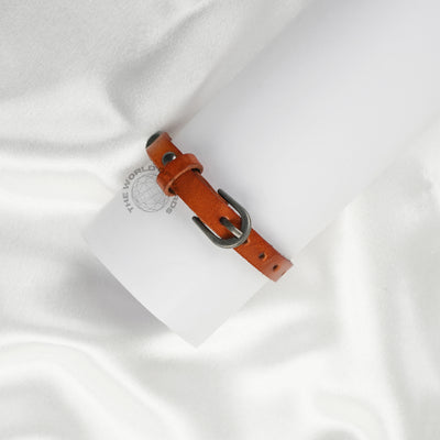 Brown Leather Bracelet Imported Fashion Accessory - 2