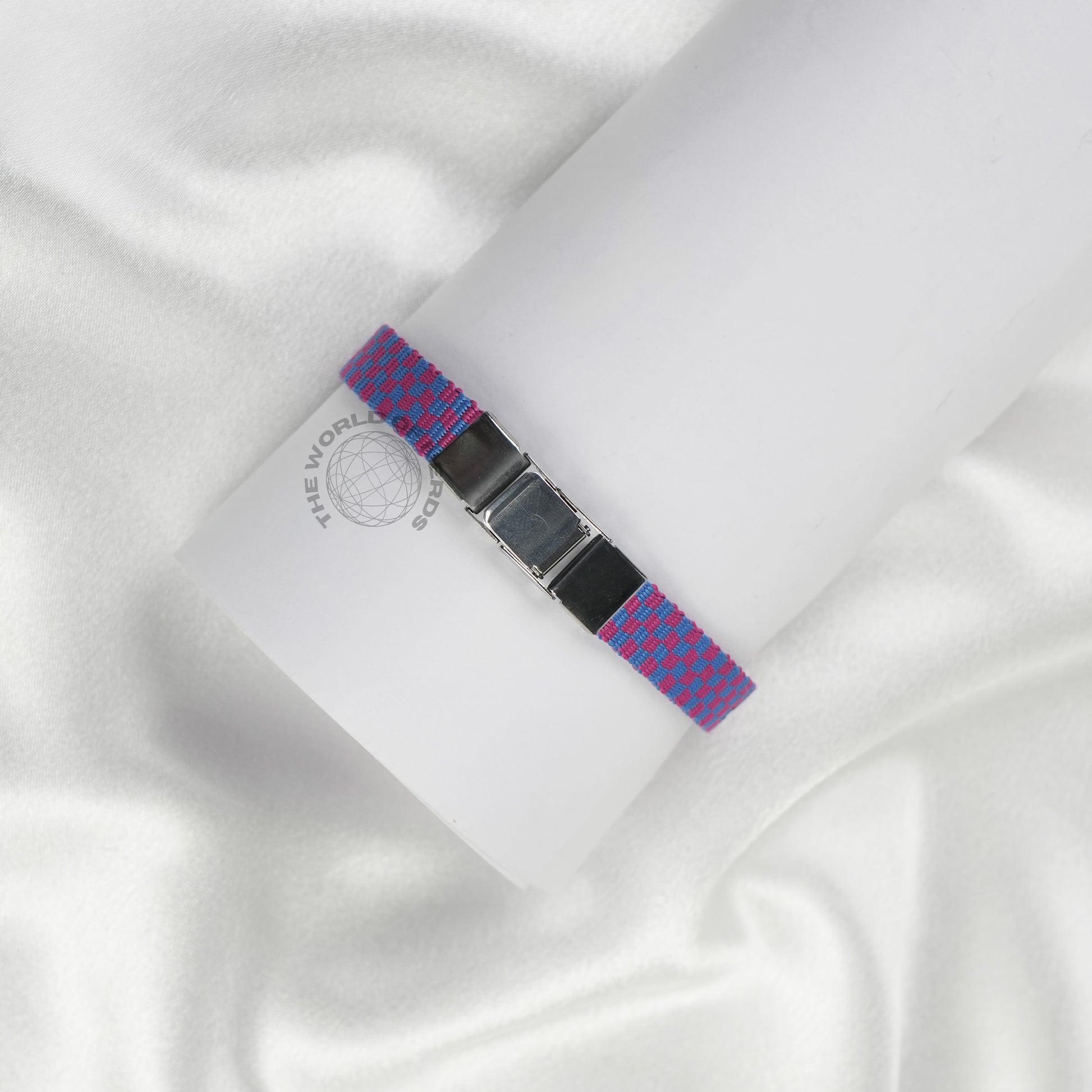 Violet Fabric Bracelet with Metal Plate Imported Fashion Accessory - The World Of Nerds