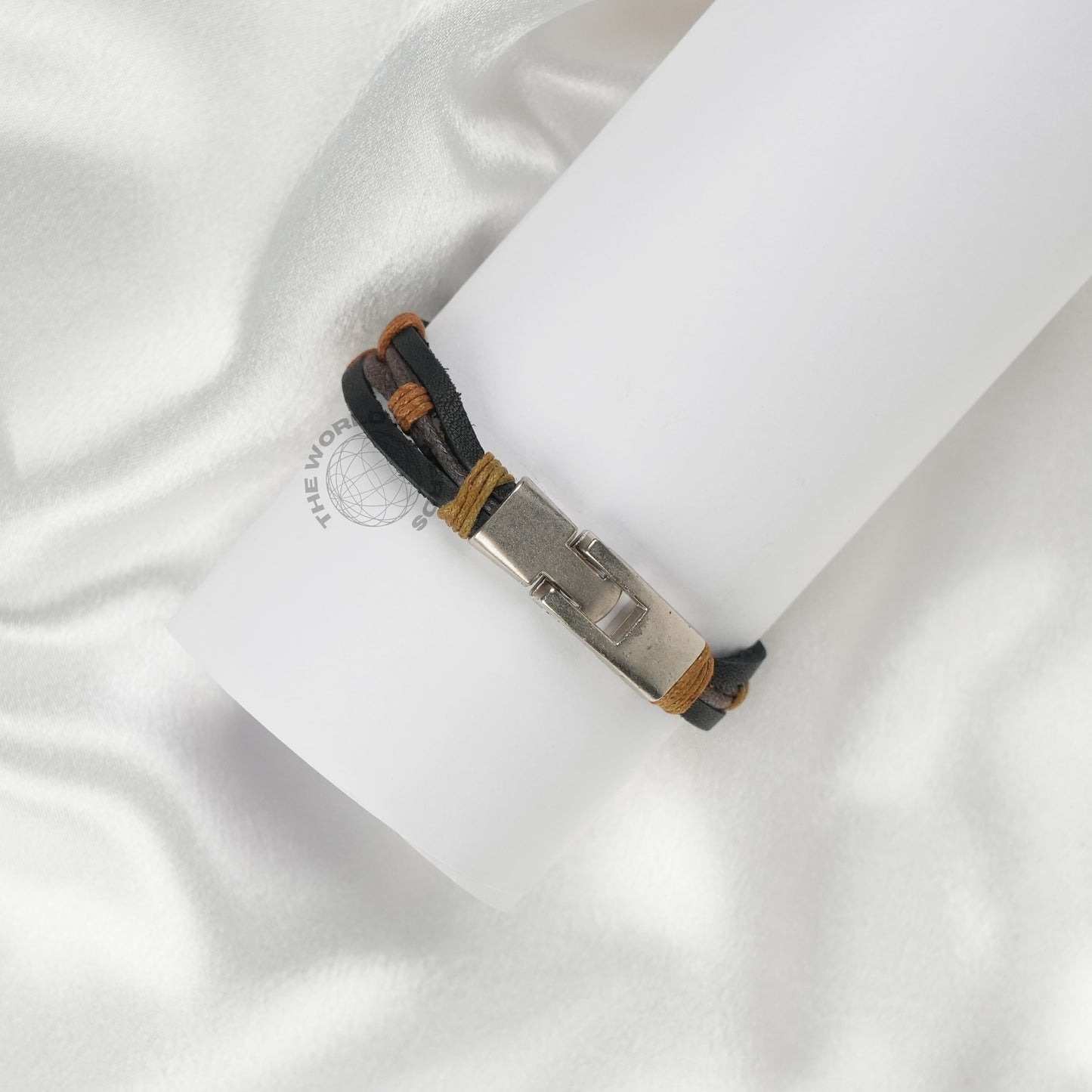 Layered Black & Brown Leather Bracelet Imported Fashion Accessory - The World Of Nerds