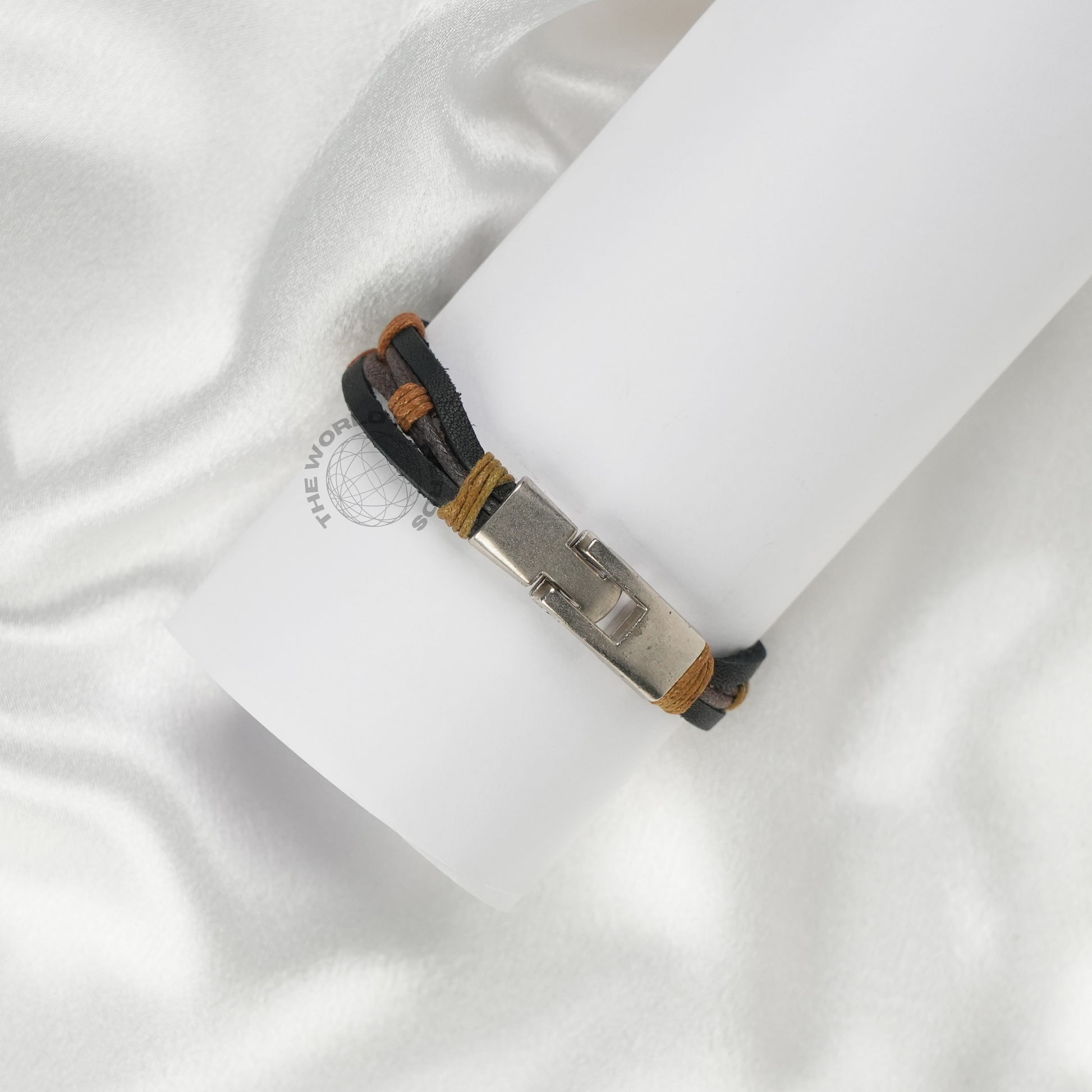 Layered Black & Brown Leather Bracelet Imported Fashion Accessory - The World Of Nerds