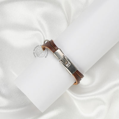 Infinity Sign Brown Leather Bracelet Imported Fashion Accessory - 2