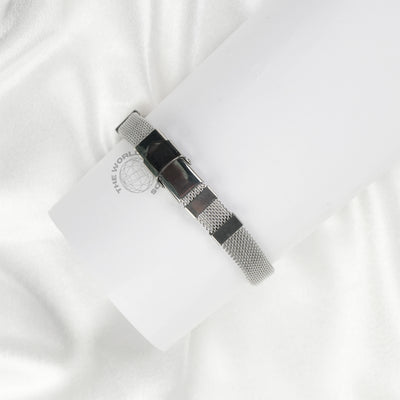 Silver Stainless Steel Bracelet with Polished X Design Imported Fashion Accessory - 2