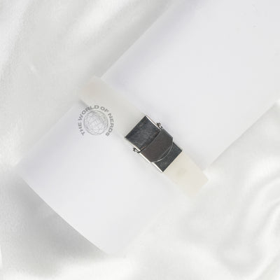 White Bracelet with Metal Lock Imported Fashion Accessory - 2