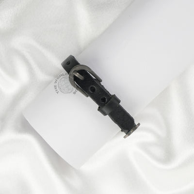 Black Leather Bracelet Imported Fashion Accessory - 2