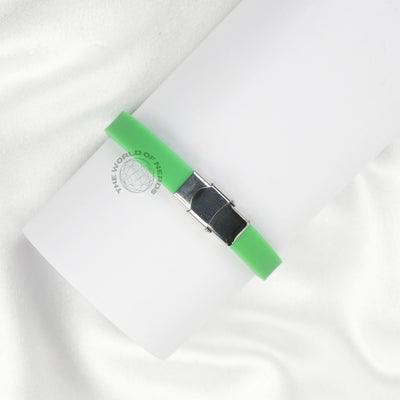 Green Bracelet with Metal Plate Imported Fashion Accessory - 2