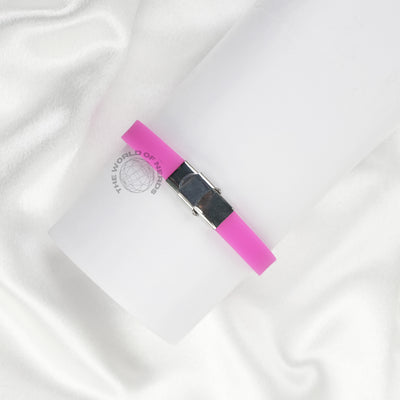 Baby Pink Bracelet with Metal Plate Imported Fashion Accessory - 2
