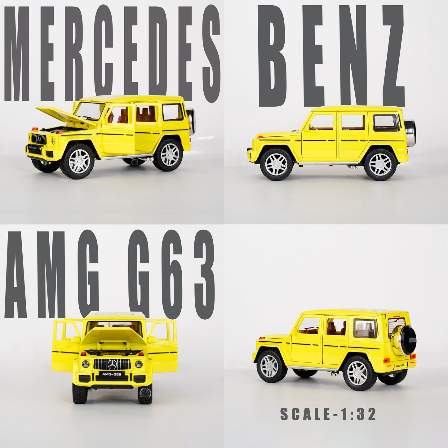 YELLOW-MERCEDES AMG G63 SCALE - 1:24