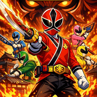 Samurai Hero Squad A3+ HD Action Wall Poster - 2