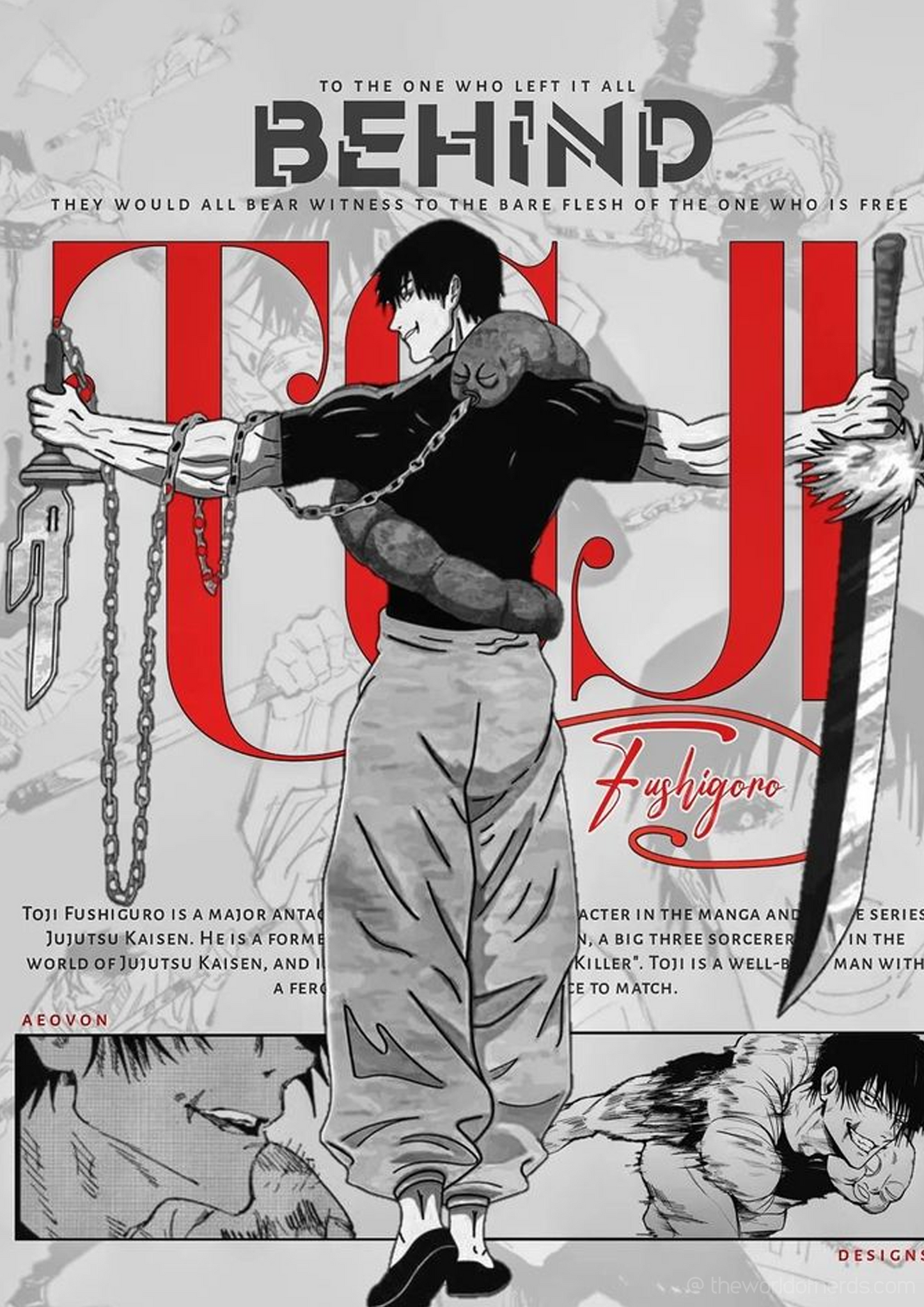 Dark Anime Warrior A3+ HD Manga Style Wall Poster - The World Of Nerds