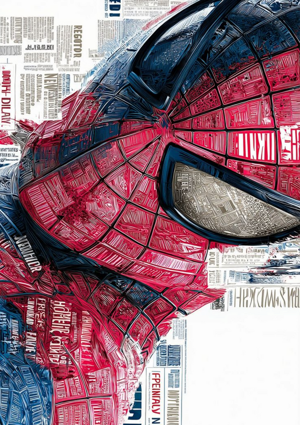 Superhero Mask Close-Up A3+ HD Comic Art Wall Poster