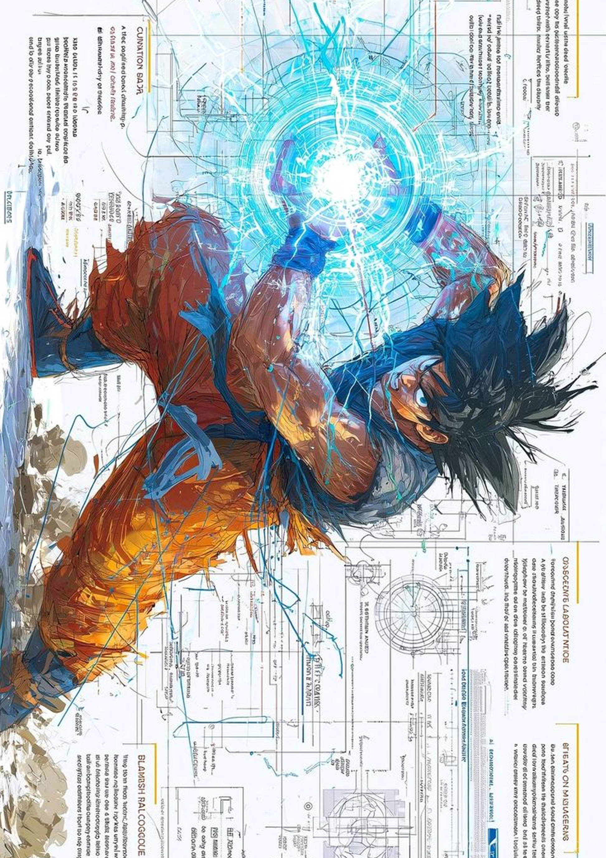 Anime Warrior Energy A3+ HD Action Art Wall Poster - The World Of Nerds