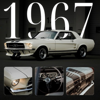 Ford Mustang 1967 A3+ HD Classic Car Wall Poster - 2