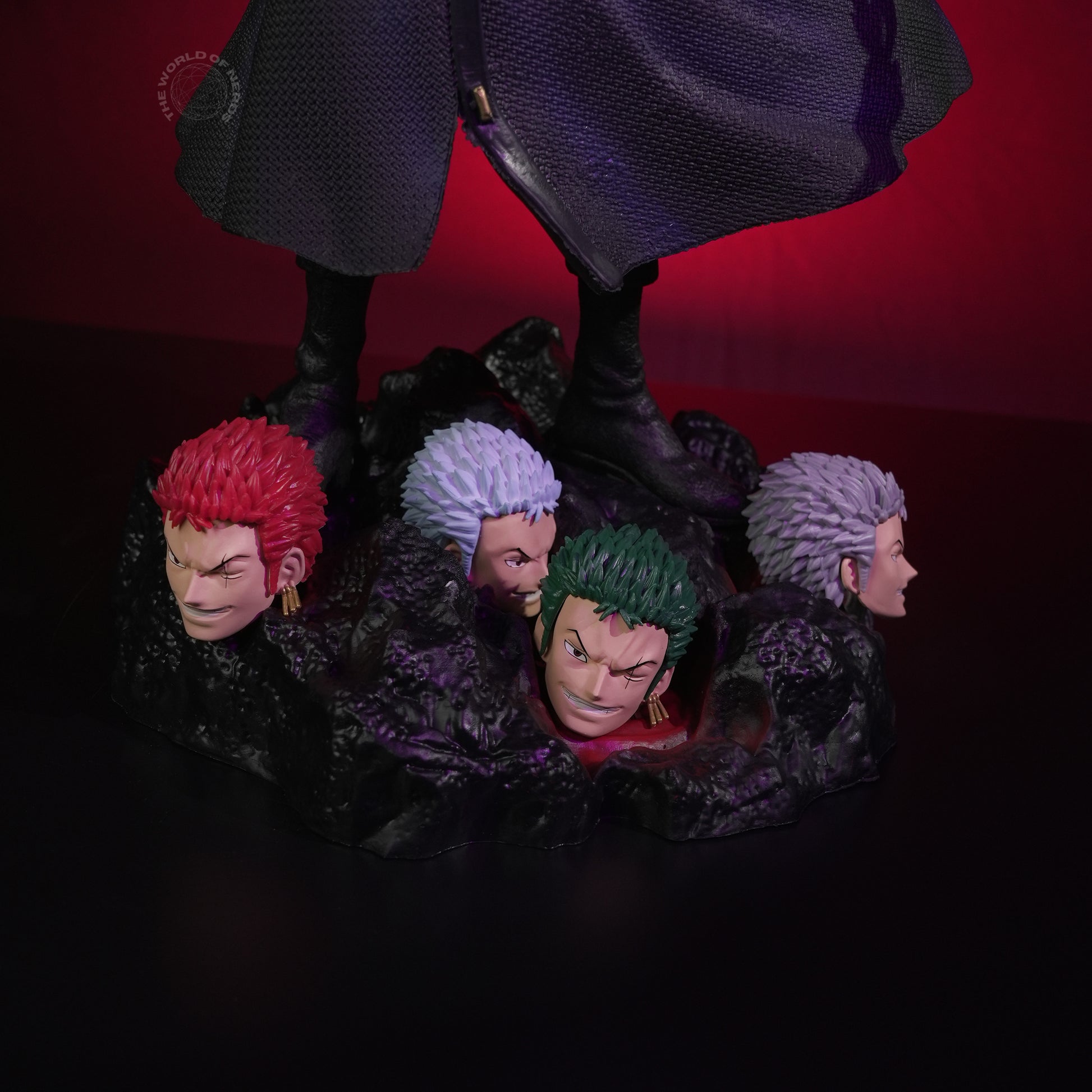 Roronoa Zoro Multi-Head Action Figure 50cm – One Piece Premium Anime Collectible with Diorama Base - The World Of Nerds