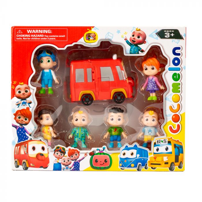 COCOMELON RED BUS SET