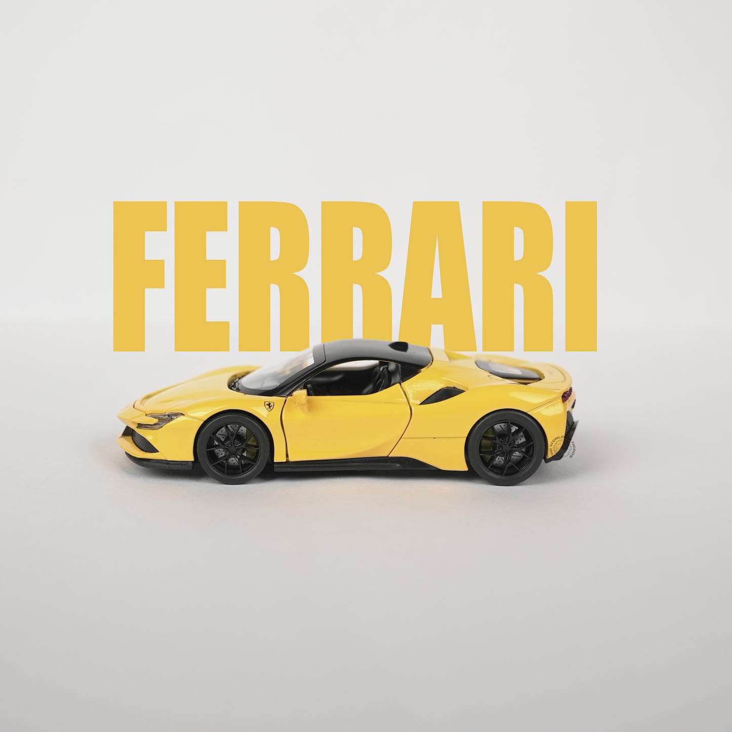Ferrari SF90 Yellow Model Car - 1:32 Scale Diecast