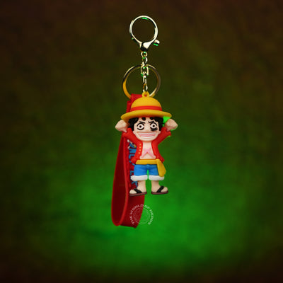 One Piece Monkey D. Luffy Celebration Chibi 3D Rubber Keychain