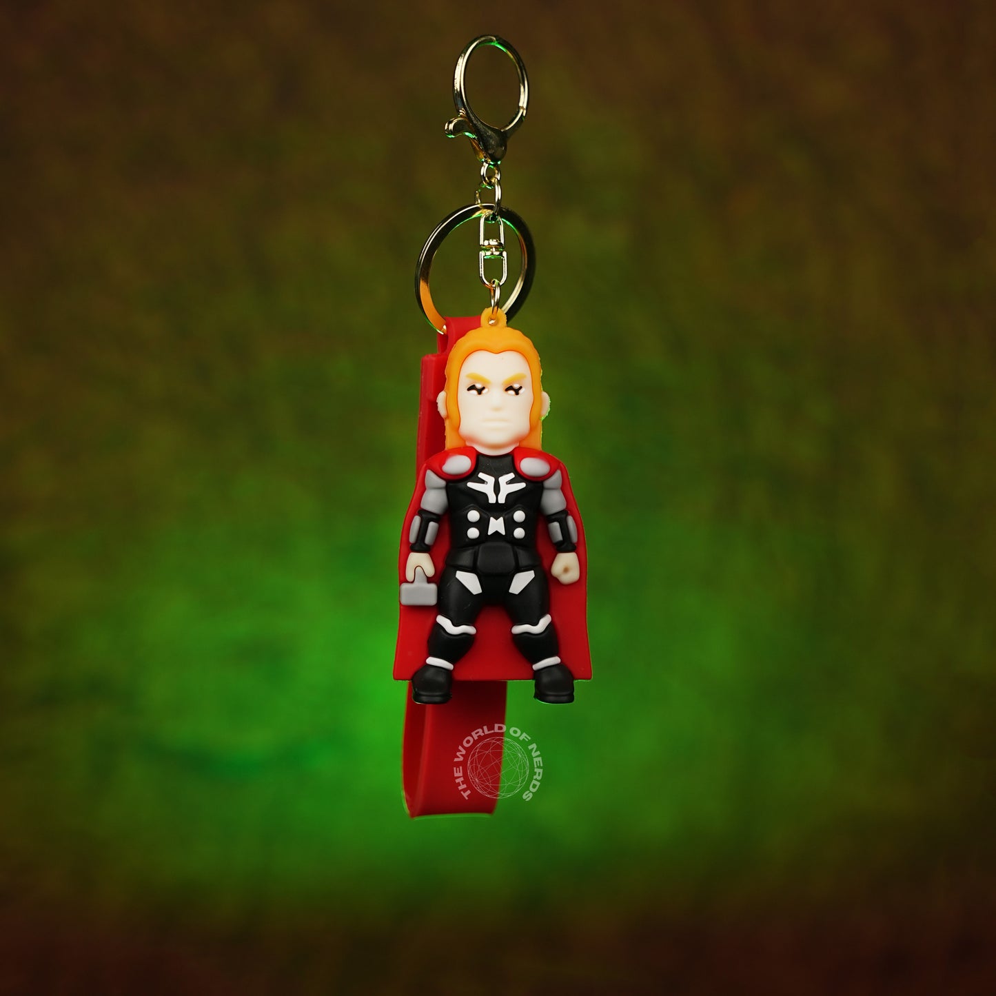 Thor Chibi 3D Rubber Keychain with “Hero” Strap - The World Of Nerds