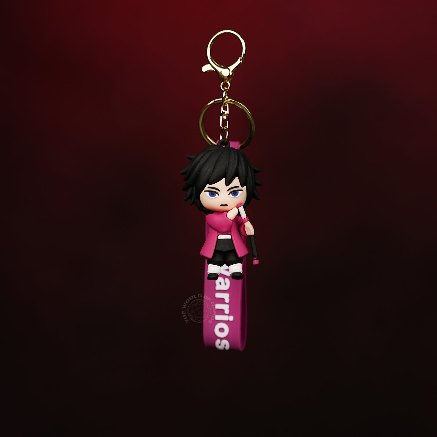 Giyu Tomioka Pink Sword Pose Anime Keychain