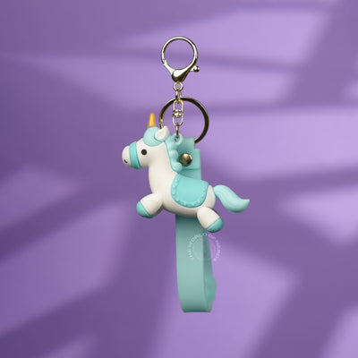 Light Blue Unicorn Cute Strap Keychain