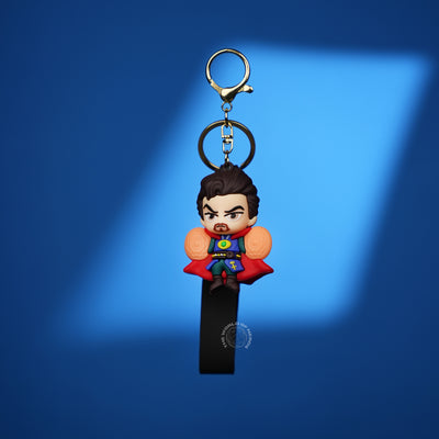 Doctor Strange Chibi 3D Rubber Keychain with “Hero” Strap