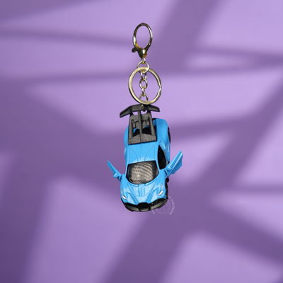 Blue Bugatti Car Keychain