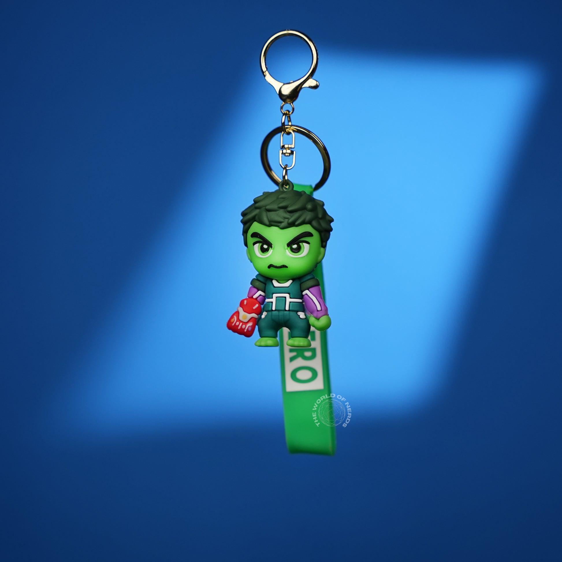 Hulk Hero Chibi 3D Rubber Keychain with “HERO” Strap - The World Of Nerds