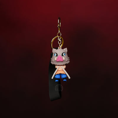 Inosuke Hashibira Dual Blade Chibi Keychain