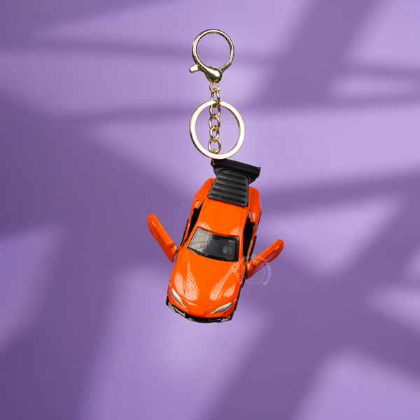 Orange Toyota Supra Car Keychain