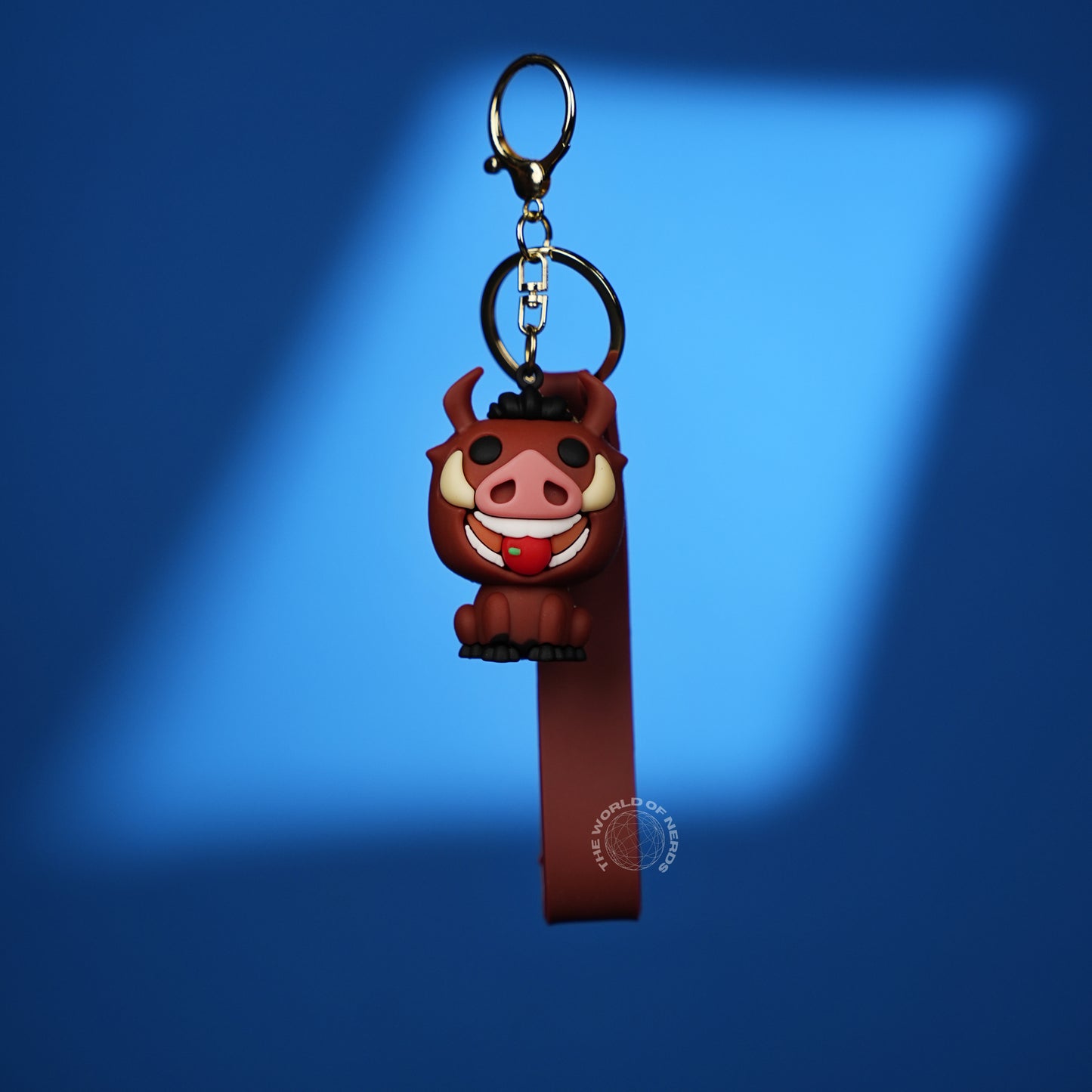 The Lion King Pumbaa 3D Rubber Keychain with “Lion King” Strap - The World Of Nerds
